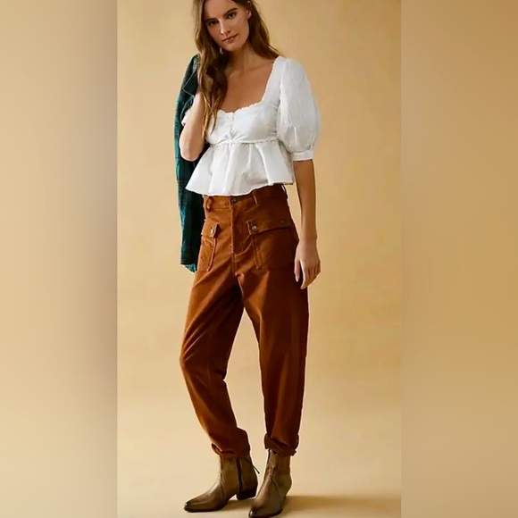 Free People Pants - Free People Kyo Cargo Corduroy Pants NWT Size 2 Color Amber